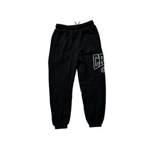 Crooks & Castles Men Black Drawstring Leg Logo Sweatpants Joggers Pockets Small